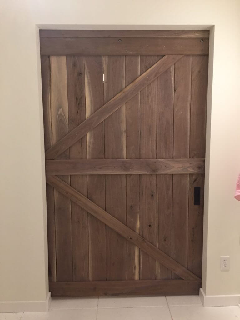 Reclaimed wood sliding barn door