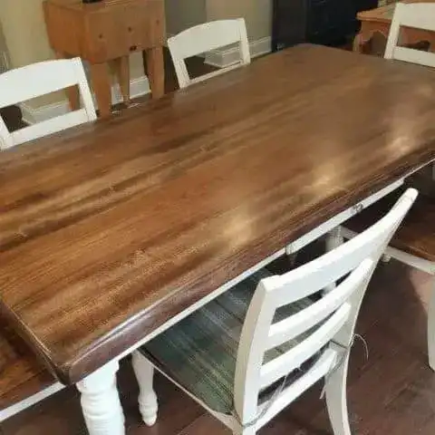 Live edge table with a custom white base handmade